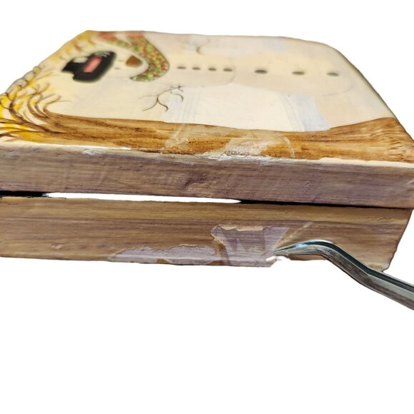 Hand Painted Snowman Coaster Set With Box By The Foreside Company - Picture 15 of 16